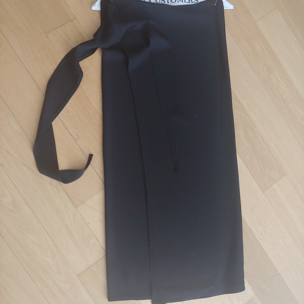 unknown designer black wrap skirt